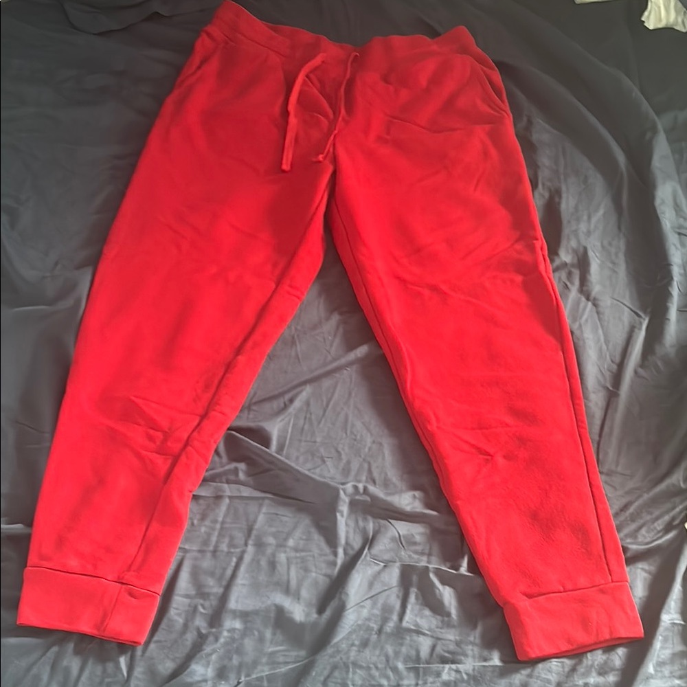 Tek Gear Red Jogger Sweatpants with Elastic Waistband